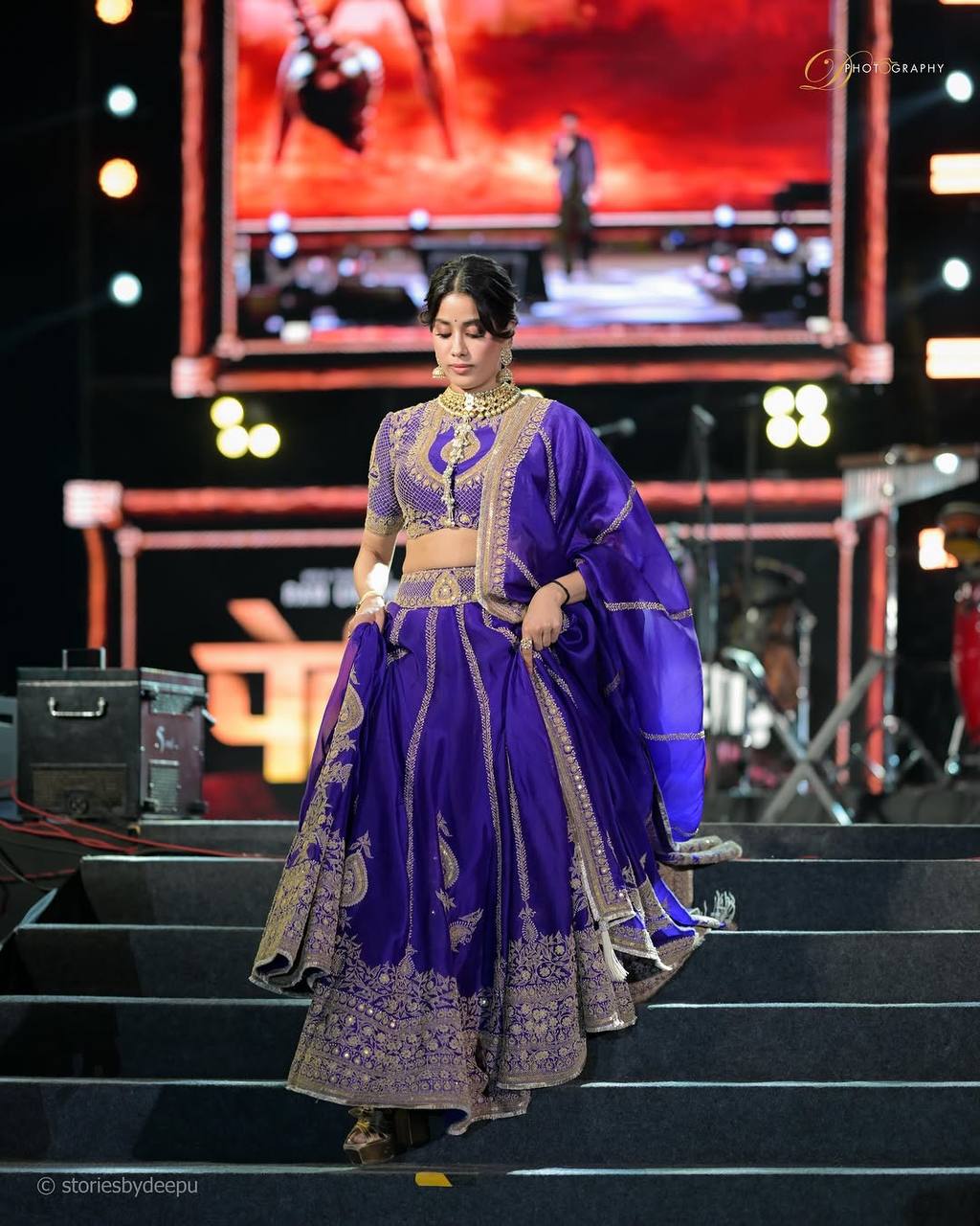 Royal Amethyst Purple Silk Lehenga Choli with Majestic Gold Zari Heritage Motifs and Elaborate Borders